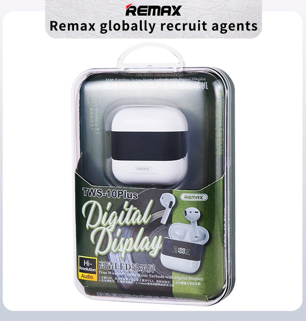 Remax TWS-10Plus True Wireless Earbuds with LED Display